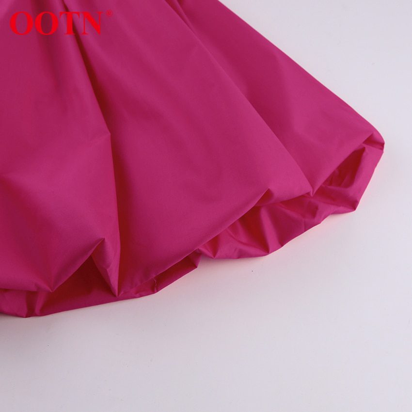 Lantern Sleeve V-Neck Pleated A-Line Short Dress - Dresses - Uniqistic.com