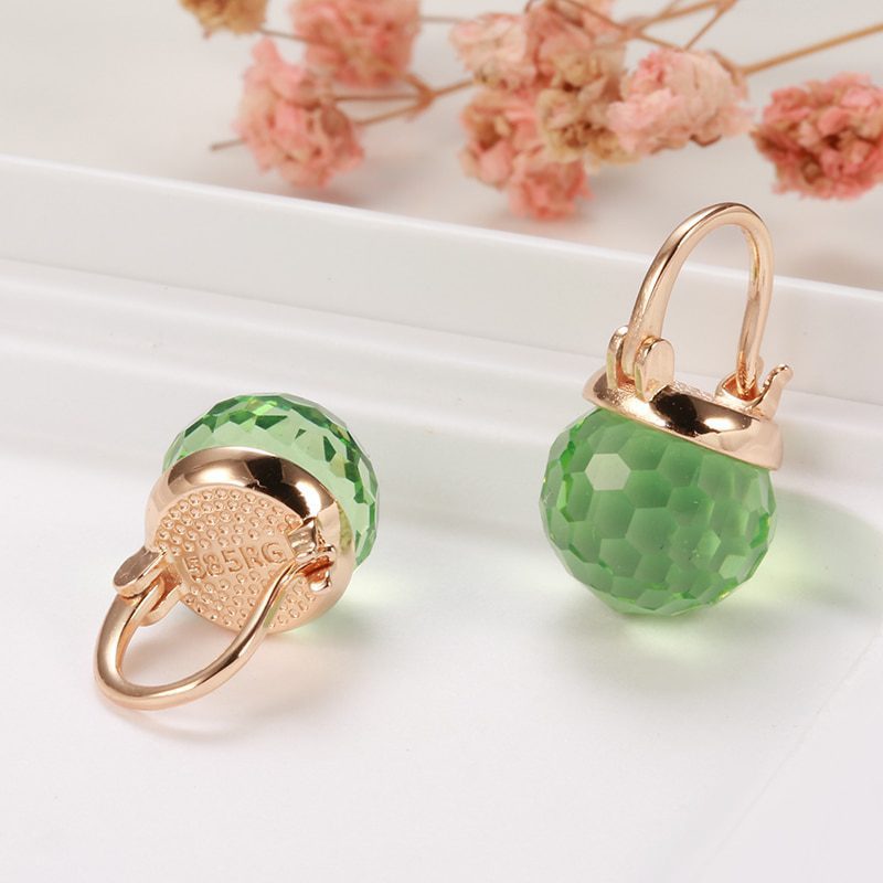 Rose Gold Glass Ball Drop Earrings in Earrings