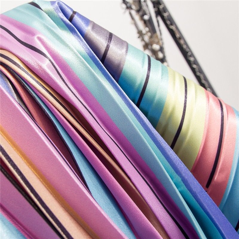 Rainbow Striped A-Line Mid-Calf Skirt in Skirts
