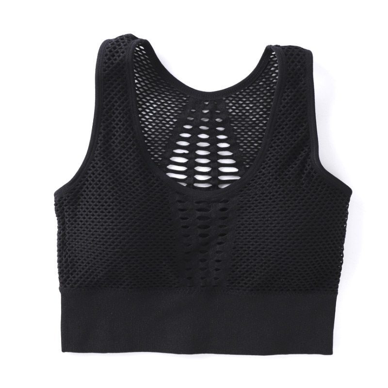 Cross Back Wirefree Removable Cups Yoga Running Sport Bra Top in T-shirts & Tops