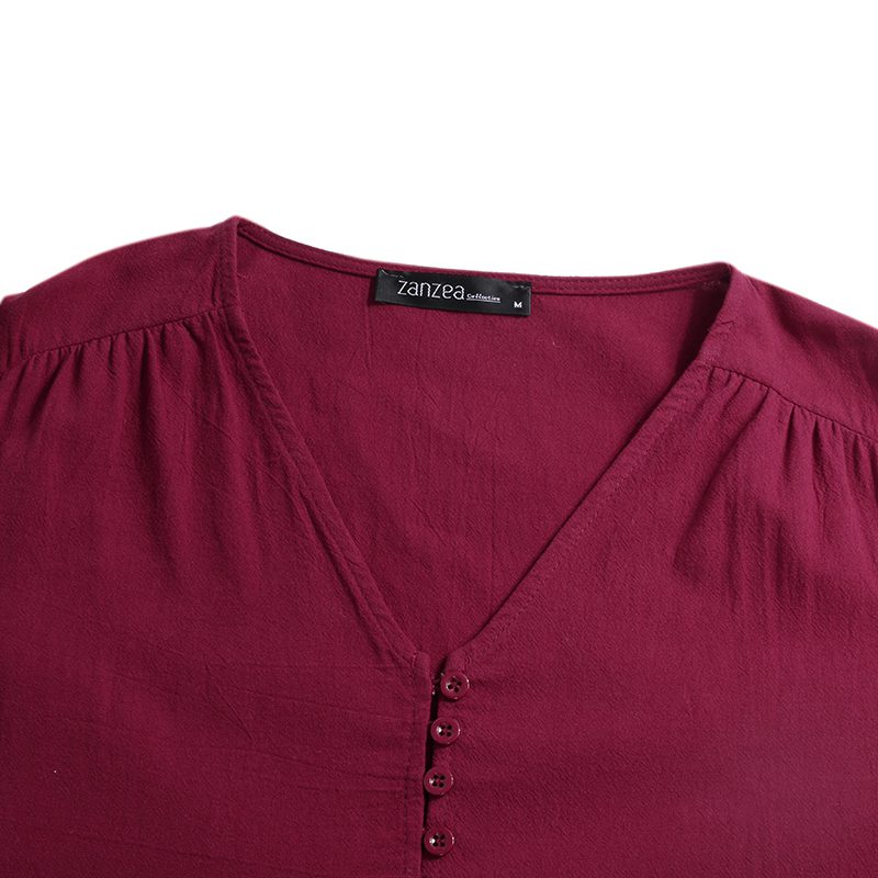 V Neck Long Sleeve Bohemian Shirt Dress | Uniqistic.com