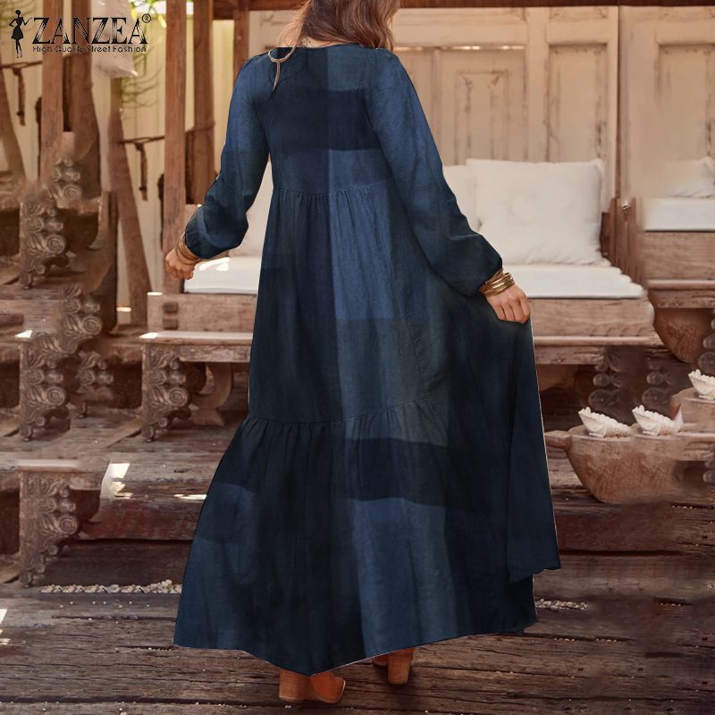 V Neck Long Sleeve Bohemian Shirt Dress - Dresses - Uniqistic.com