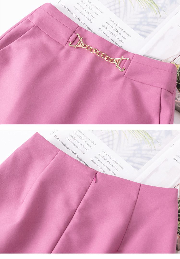 Pink High-Waisted Midi Office Pencil Skirt - Skirts - Uniqistic.com