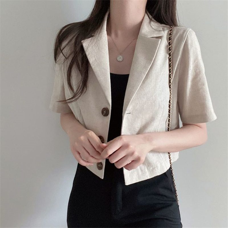 Short Sleeve Office Jacket in Coats & Jackets