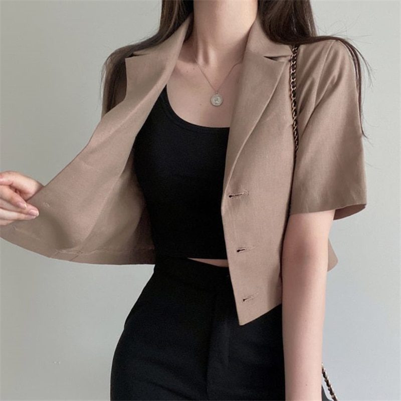 Short Sleeve Office Jacket in Coats & Jackets