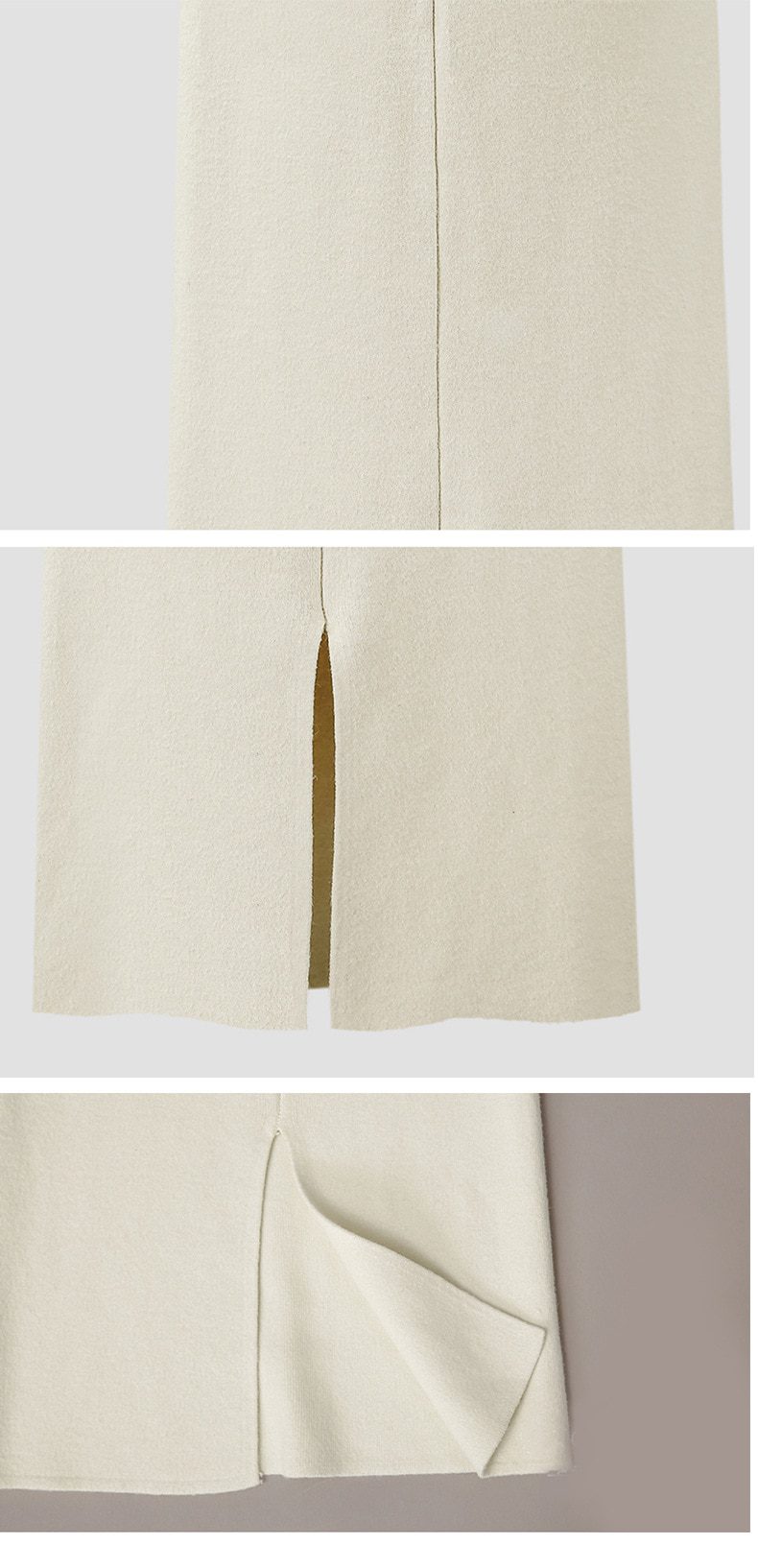 Knitted elastic waist split a-line skirt