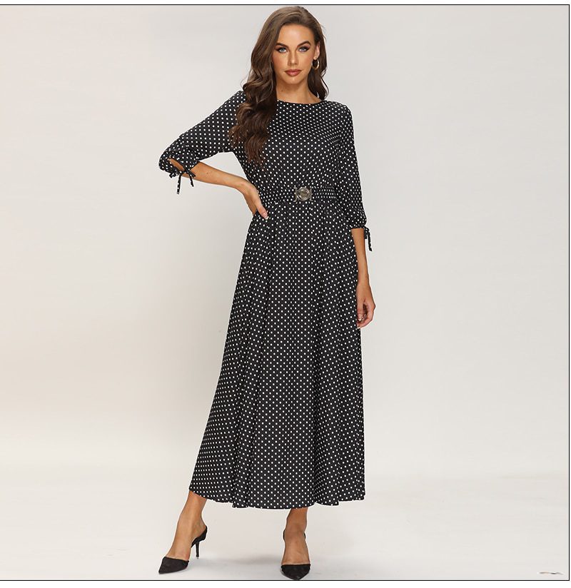 Floral Printed 3/4 Sleeve Boho Maxi Dress in Dresses