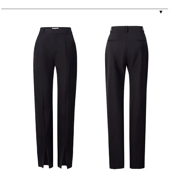 AEL Spring New Ladies Black Pencil Pants bottom split Casual Pants Simple slim Elastic long Trousers For Women