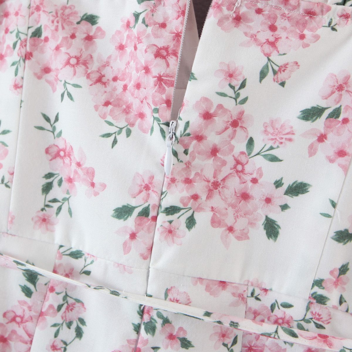 Slit V Neck White Pink Floral Print Short Pants Jumpsuit in Jumpsuits & Rompers