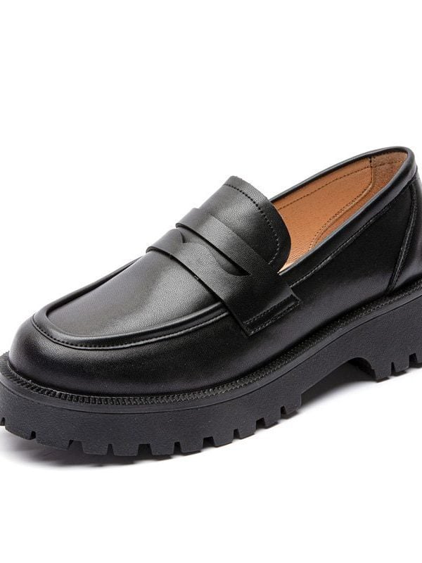Aiyuqi Spring Shoes Female British Style 2022 New Thick-soled College Style Casual Loafers Genuine Leather Fashion Shoes Girls