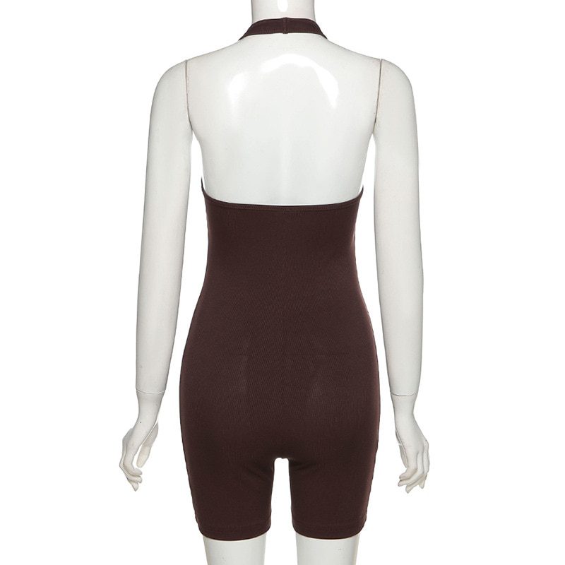 Sleeveless Rib Knitted Bodycon Fitness Outfit Jumpsuit - Jumpsuits & Rompers - Uniqistic.com