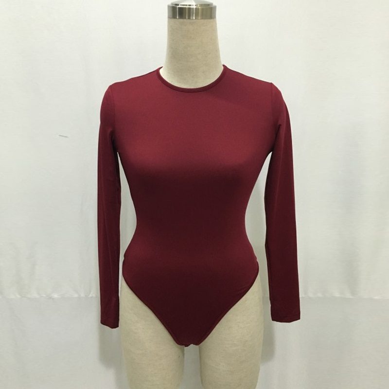 13 Colors Long Sleeve O Neck Slim Basic Bodysuit - Bodysuits - Uniqistic.com