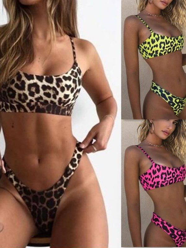 Leopard Push Up Bikini in Swimsuits