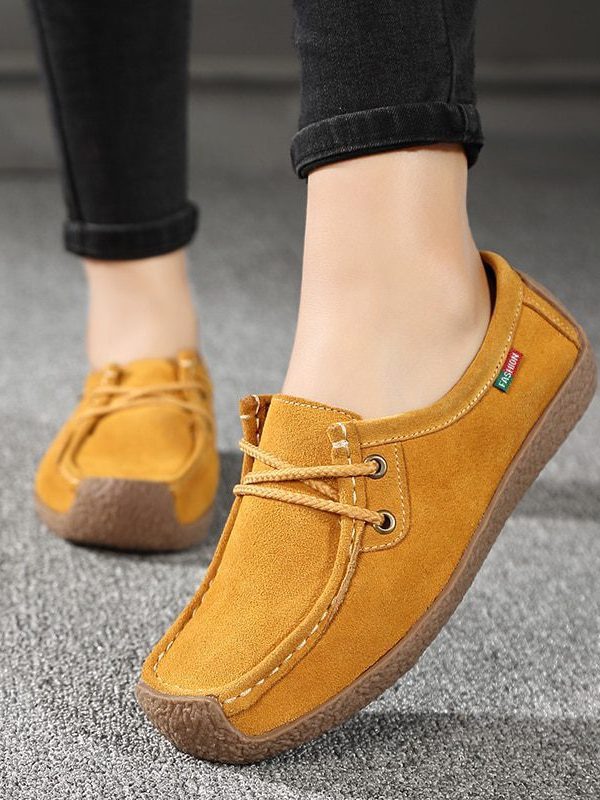 Comfortable Casual Leather Sneakers Loafers Flats Shoes in Flats