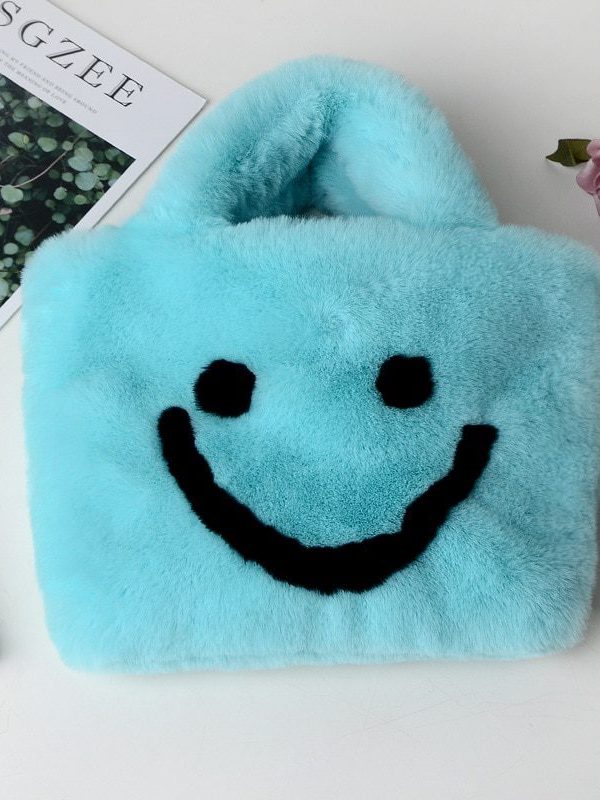 Smiley Face Plush Shoulder Bag in Creative Bags