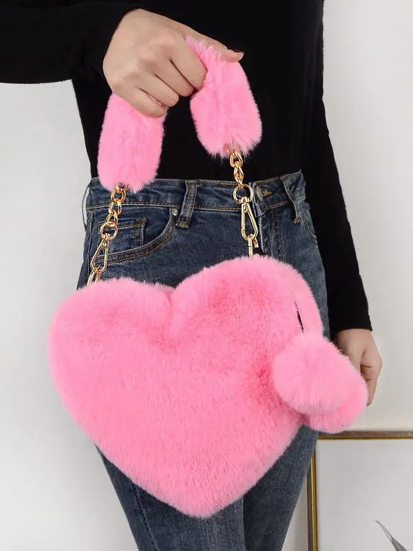 Cute Plush Heart Shaped Bag - Creative Bags - Uniqistic.com
