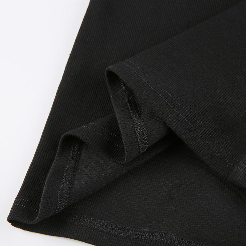 Off Shoulder Long Sleeve Slash Neck Black Bodycon Dress | Uniqistic.com