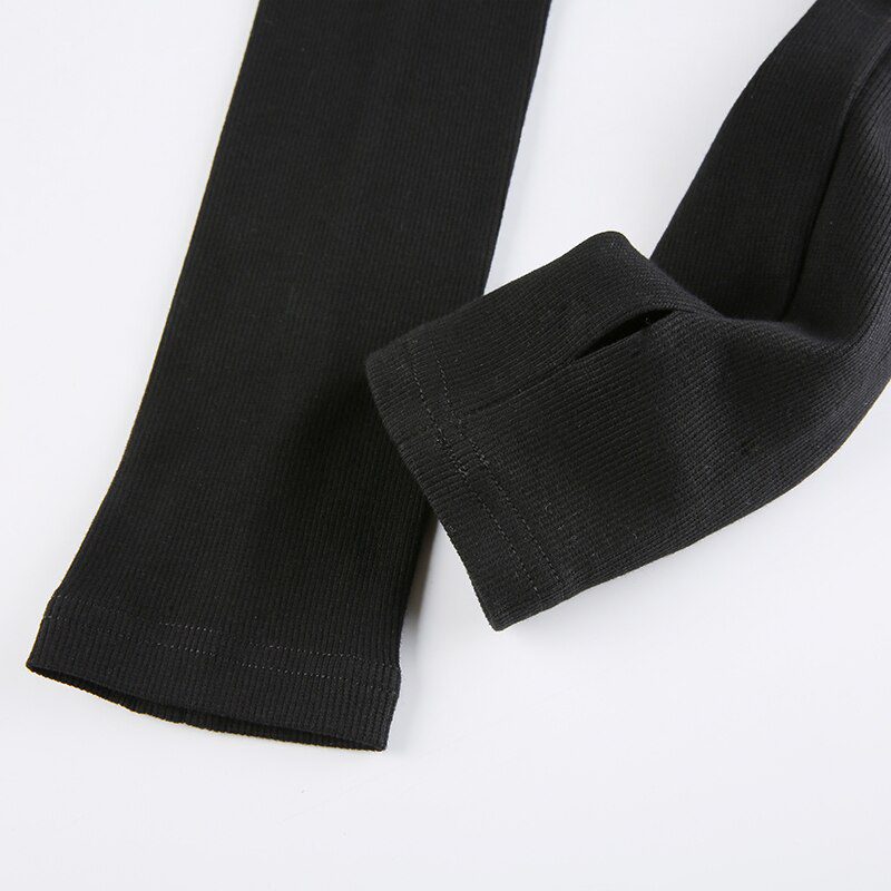 Off Shoulder Long Sleeve Slash Neck Black Bodycon Dress | Uniqistic.com