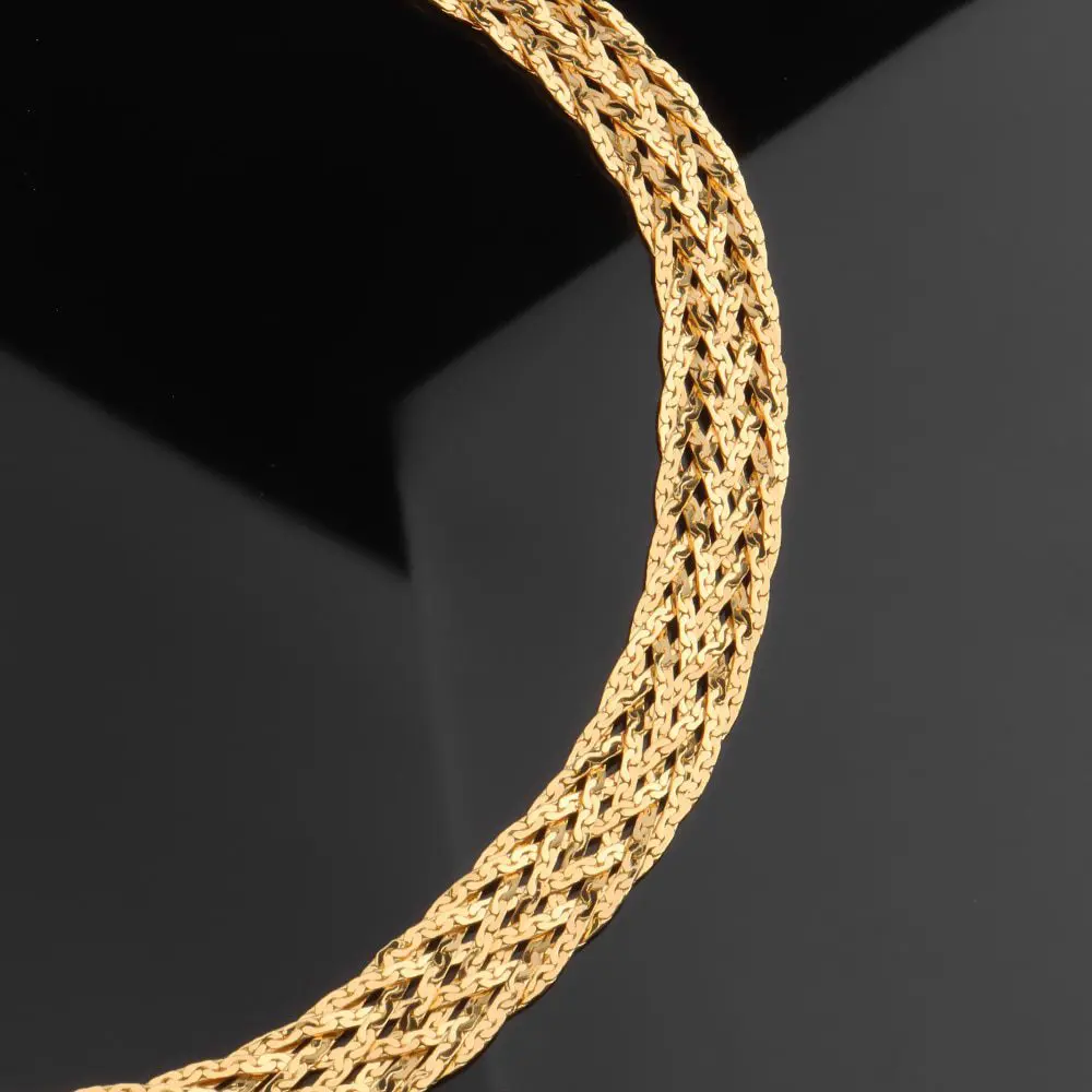 Gold Hollow Earrings Necklace Bangle Set - Necklaces - Uniqistic.com