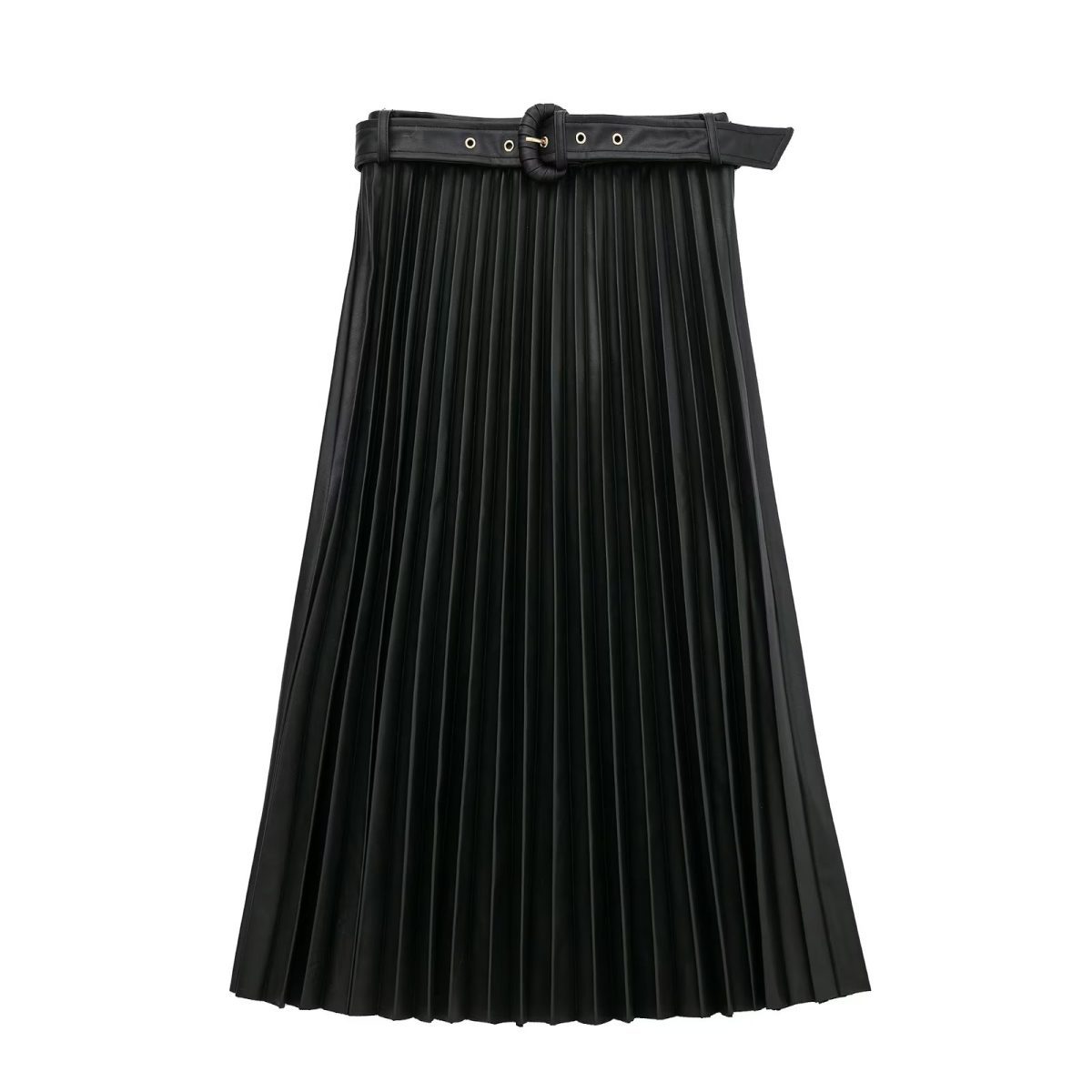 Leather Midi Pleated Skirt - Skirts - Uniqistic.com