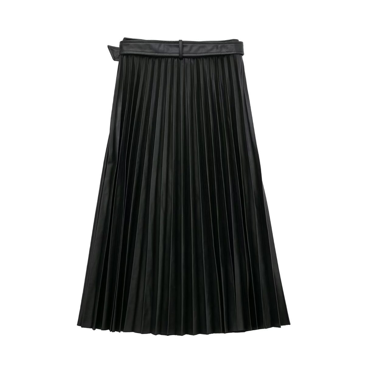 Leather Midi Pleated Skirt - Skirts - Uniqistic.com