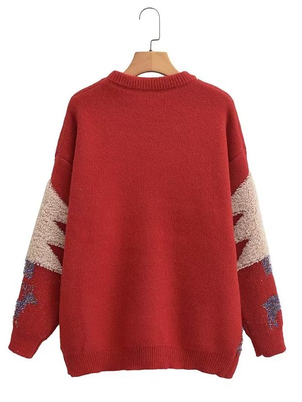 Christmas Snowflake Long Sleeve Bottoming Round Neck Knitted Sweater - Sweaters - Uniqistic.com