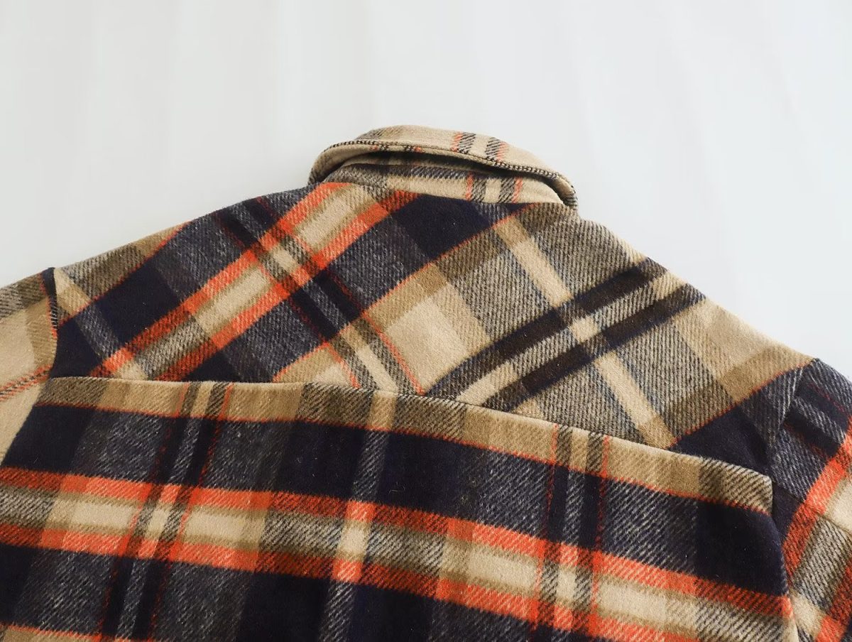 Retro Brushed Thickened Plaid Long Sleeved Shirt Coat - Coats & Jackets - Uniqistic.com
