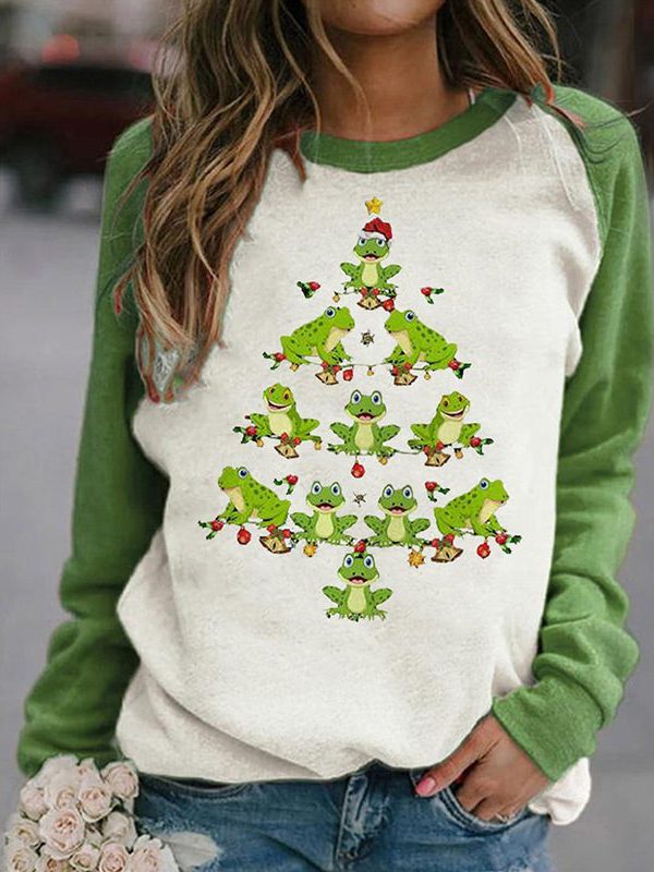 Christmas Printed Round Neck Long Sleeve T shirt Sweatshirt - Hoodies & Sweatshirts - Uniqistic.com