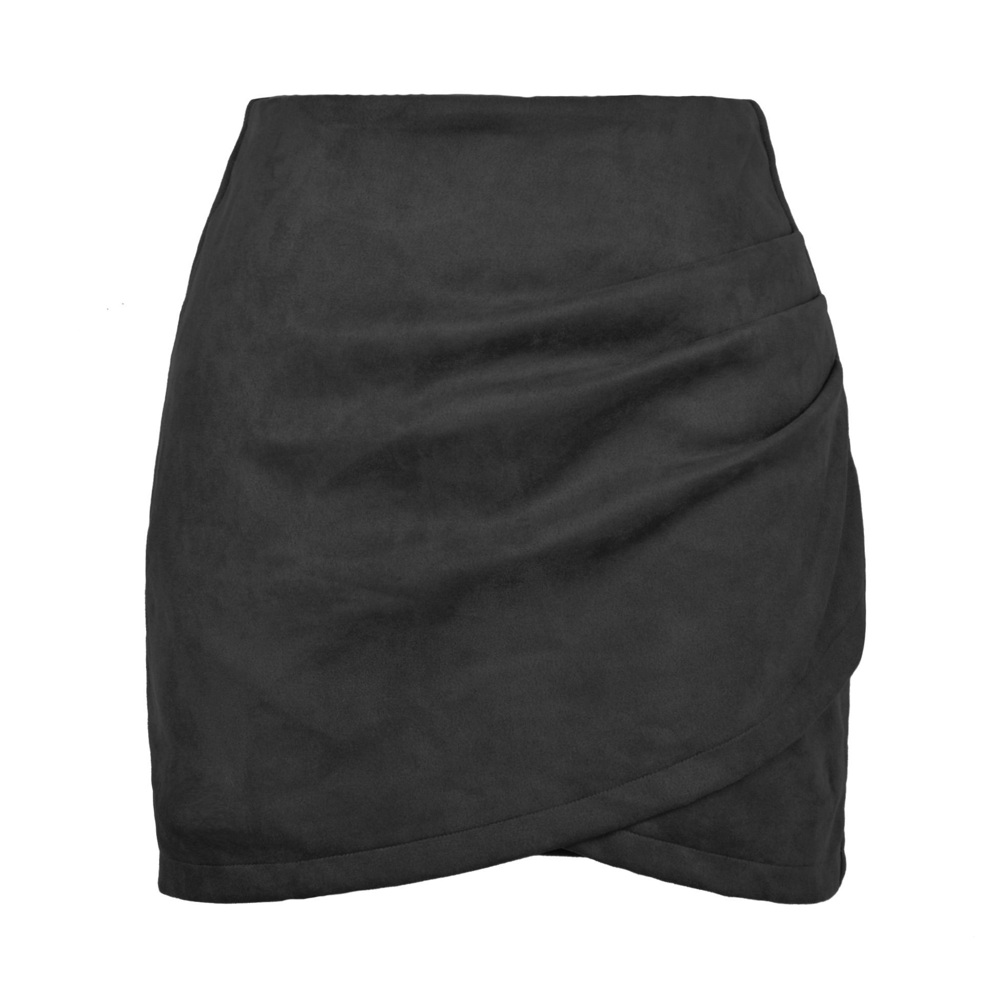Pleated Cross Irregular Asymmetric Zipper Skirt | Uniqistic.com