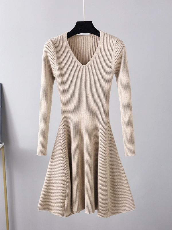 Woolen Knitting A Line Dress in Dresses