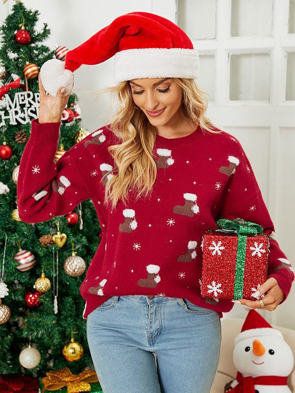 Round Neck Snowflake Christmas Sweater - Sweaters - Uniqistic.com
