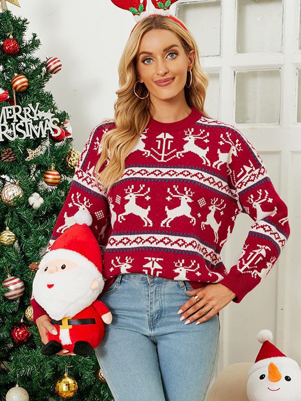 Christmas Jacquard Sweater Pullover - Sweaters - Uniqistic.com