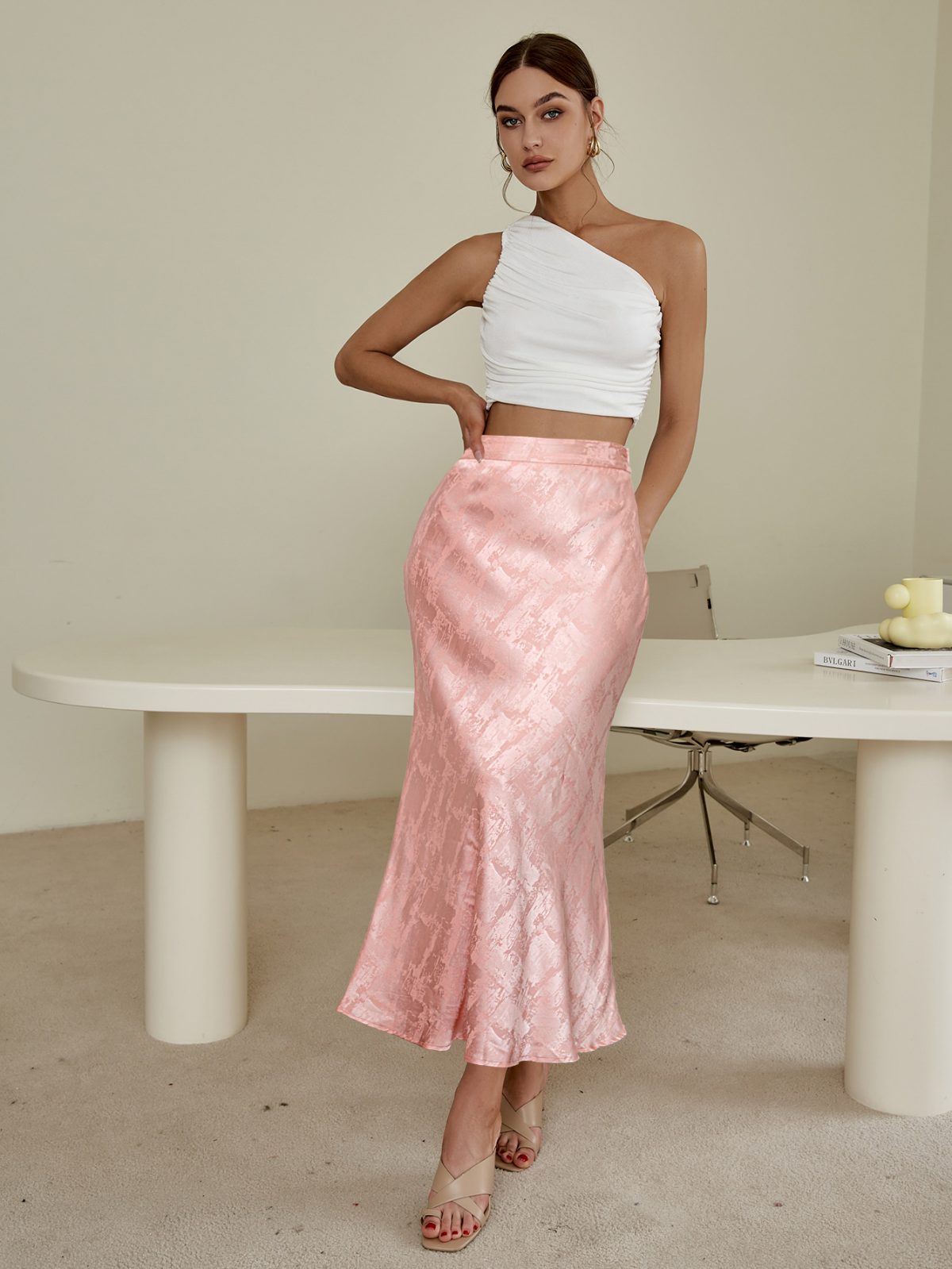 Elegant Jacquard Maxi Fishtail Skirt - Skirts - Uniqistic.com