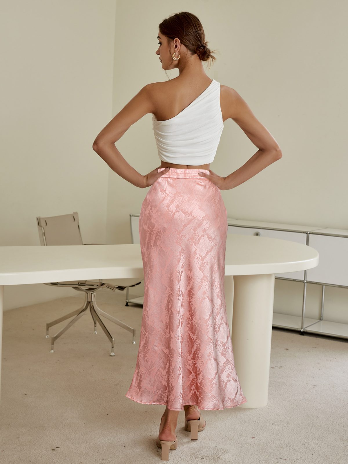 Elegant Jacquard Maxi Fishtail Skirt - Skirts - Uniqistic.com
