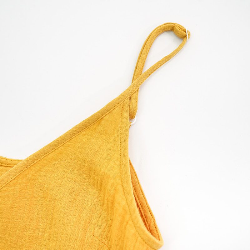 Vintage Cotton Crepe Gauze V-Neck Sleeveless Bandage Long Dress - Dresses - Uniqistic.com