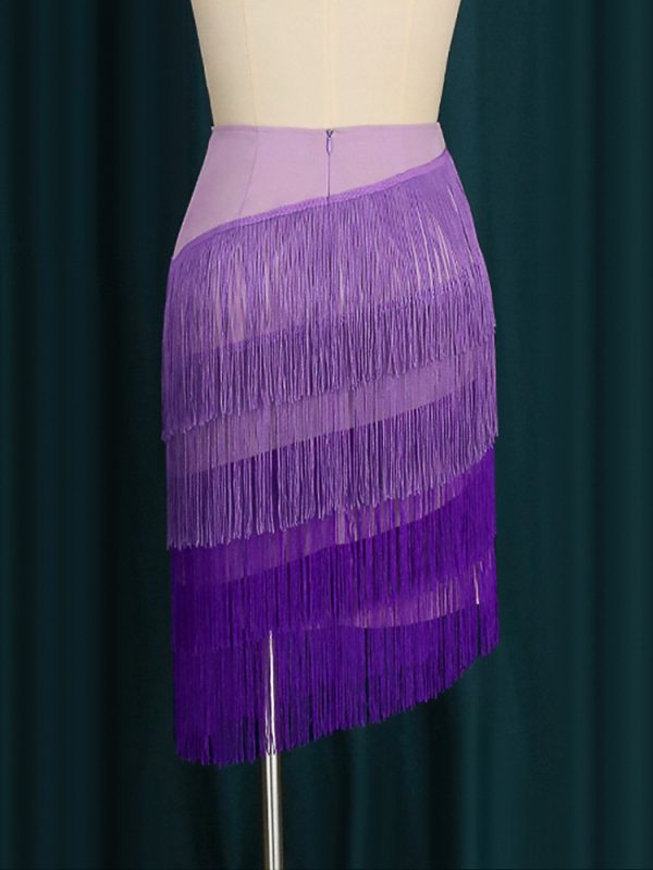Fit Tassel Irregular Asymmetric Hip-Wrapped Pencil Skirt - Skirts - Uniqistic.com