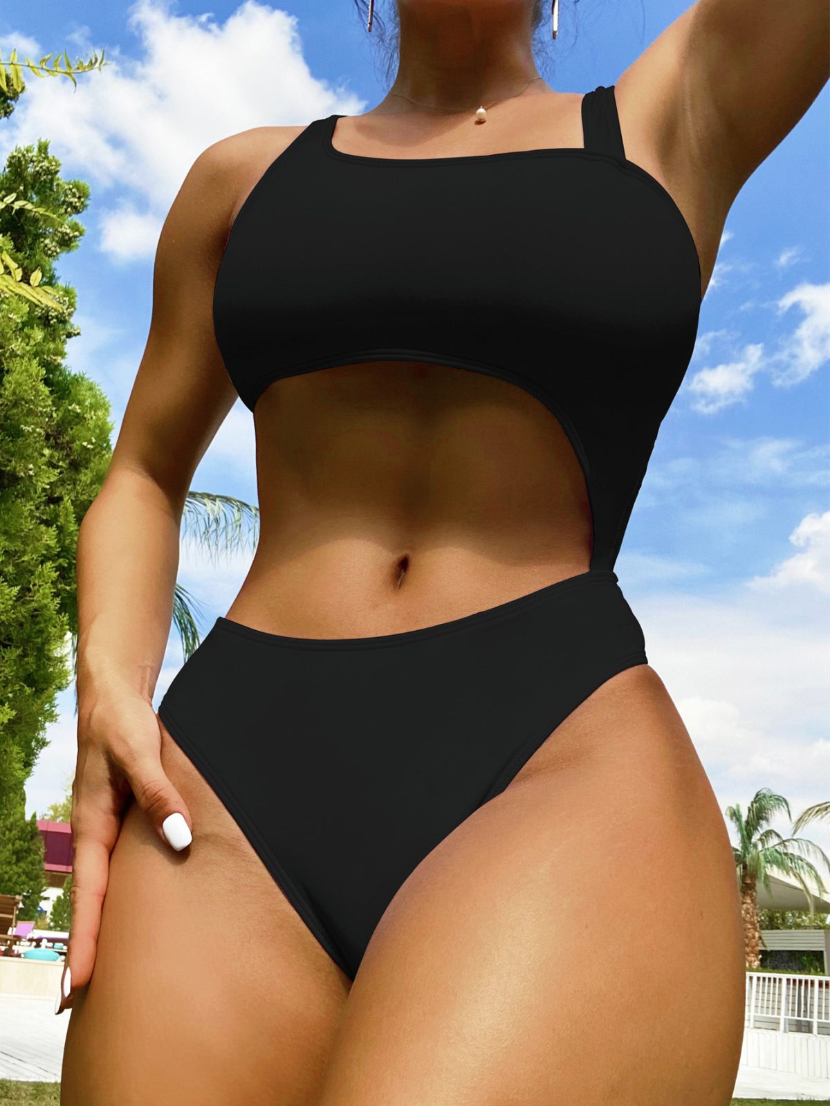 Double One Piece Sexy Hollow Out Cutout out Swimwear - Cut out Bikini - Uniqistic.com
