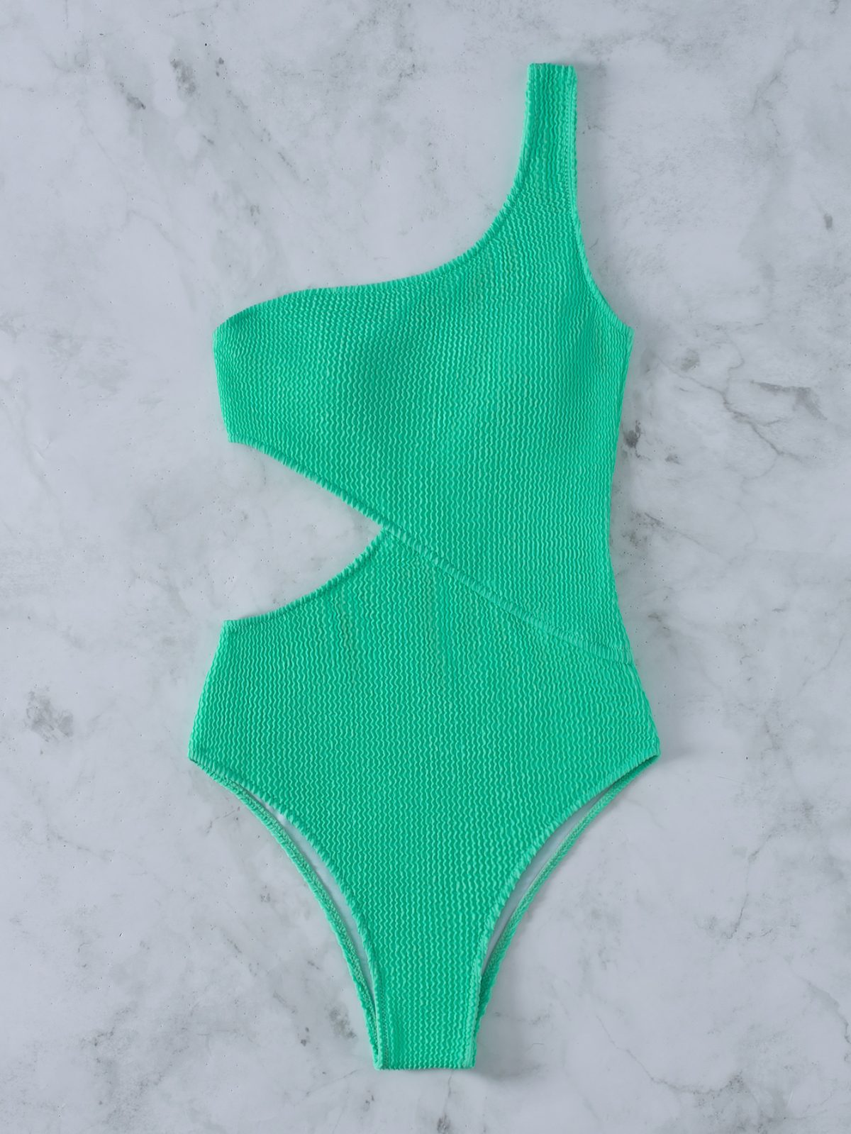 One Piece Summer Green One Shoulder Swimsuit - One Shoulder Swimsuit - Uniqistic.com