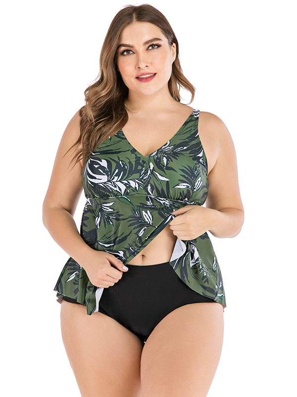 Plus Size Floral Tankini Swimsuit - Swimsuits - Uniqistic.com