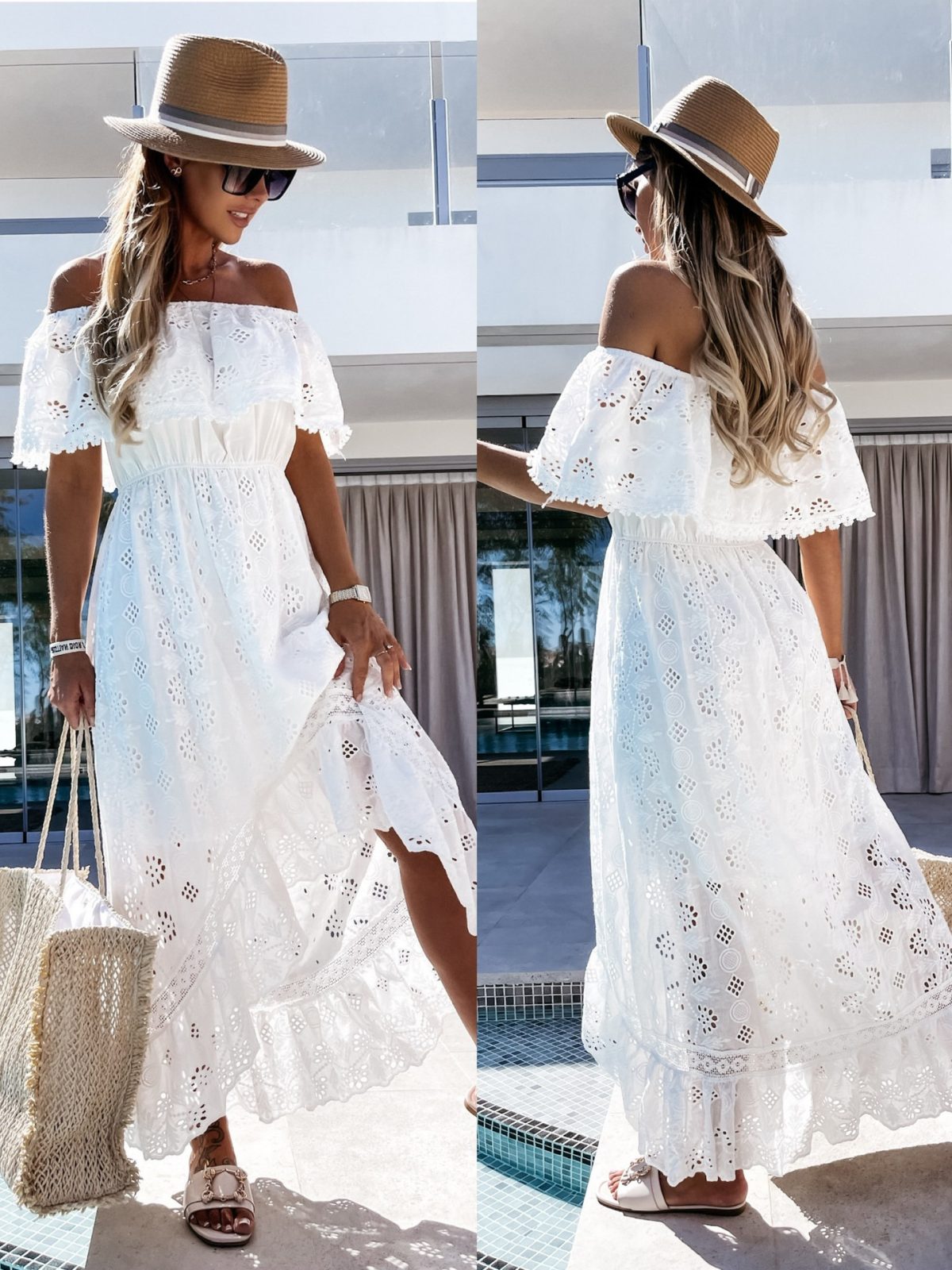 Tube Top off-Shoulder Sexy Bohemian White Beach Dress - Bohemian White Beach Dress - Uniqistic.com