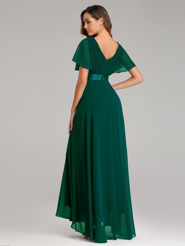 Chiffon Elastic Banquet Evening Dress in Green Formal Dress
