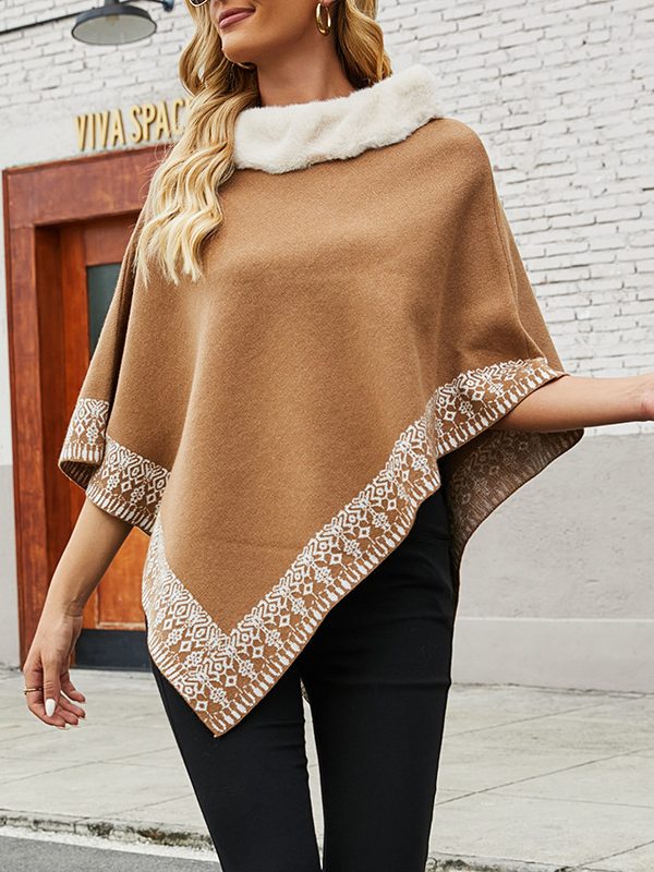 Fur Collar Cape Shawl Sweater - Sweaters - Uniqistic.com