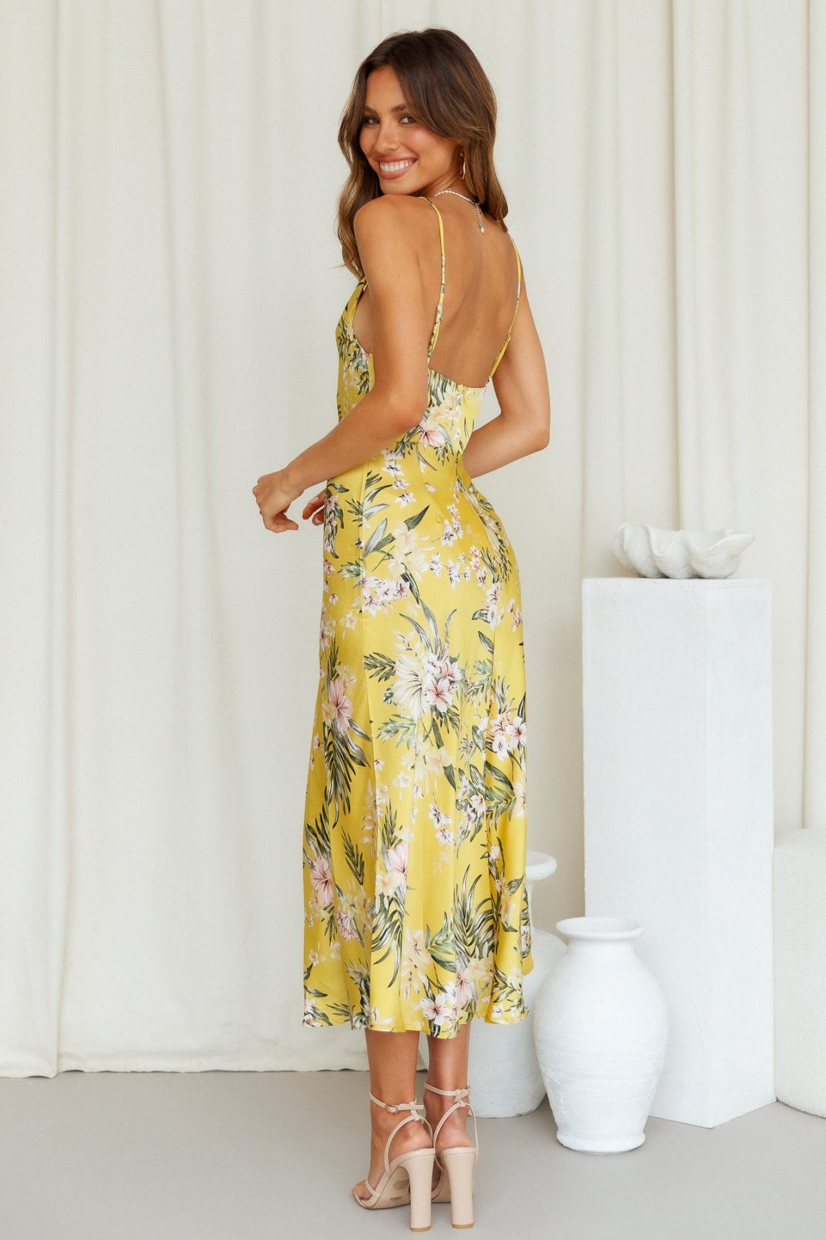 Sleeveless Floral High Split Cami Maxi Dress - Dresses - Uniqistic.com