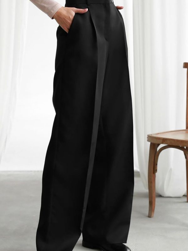 High Waist Wide Leg Draping Pleated Pants in Pants