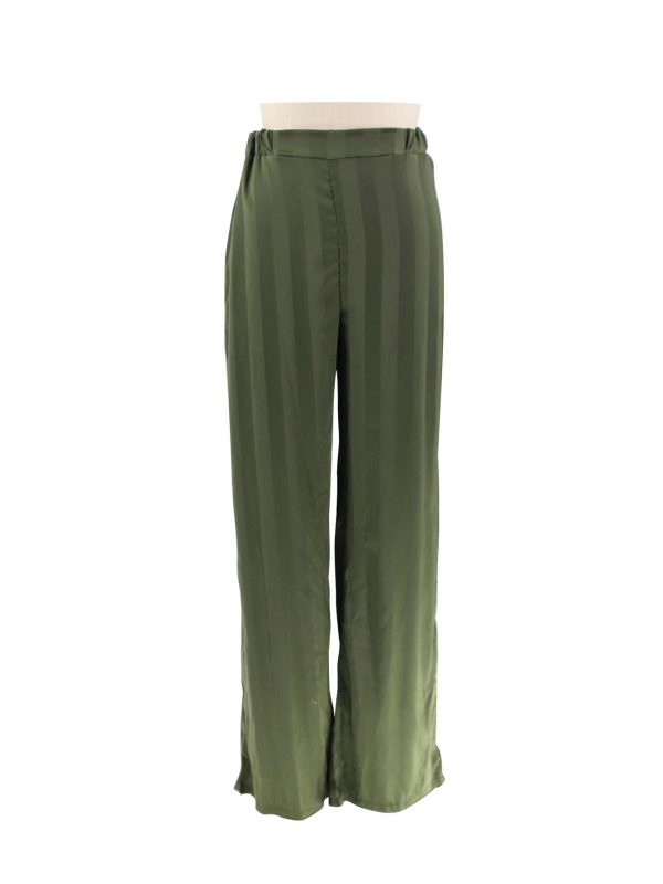 Casual Striped Satin Jacquard Loose Fitting Trousers - Pants - Uniqistic.com