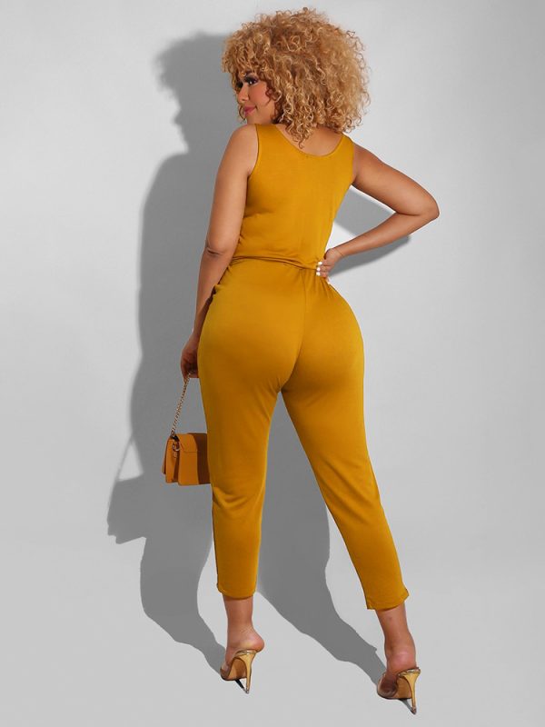 Summer One Piece Sleeveless Solid Color Slim Fit Bodysuit - Jumpsuits & Rompers - Uniqistic.com