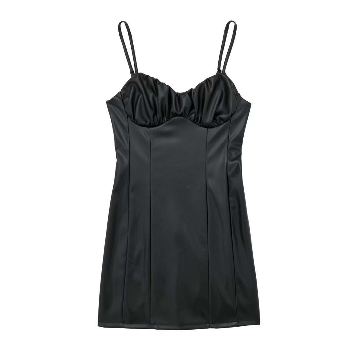 Black Faux Leather Cami Dress - Dresses - Uniqistic.com