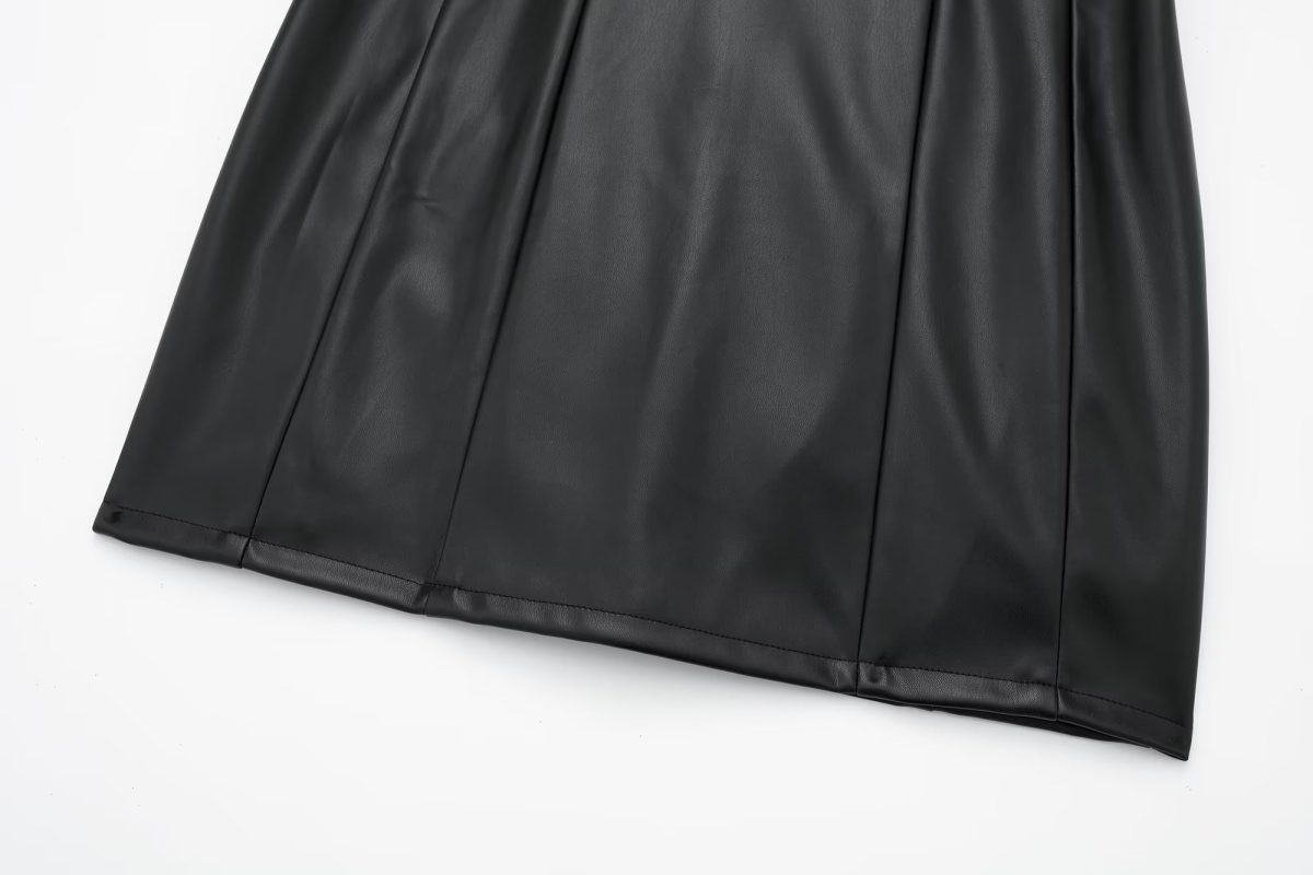 Black Faux Leather Cami Dress - Dresses - Uniqistic.com