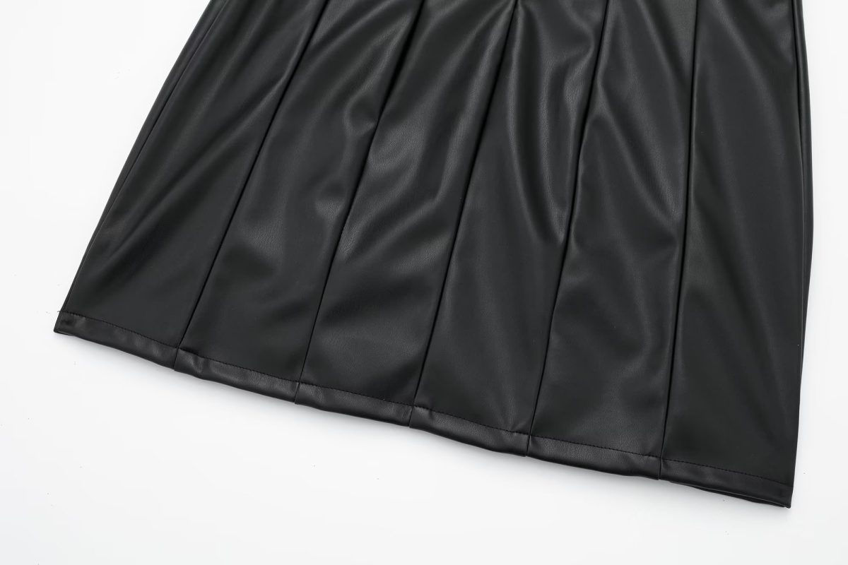 Black Faux Leather Cami Dress - Dresses - Uniqistic.com