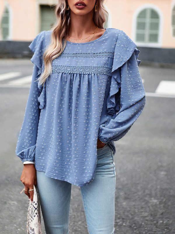 Solid Color Long Sleeve Blouse in Blouses & Shirts